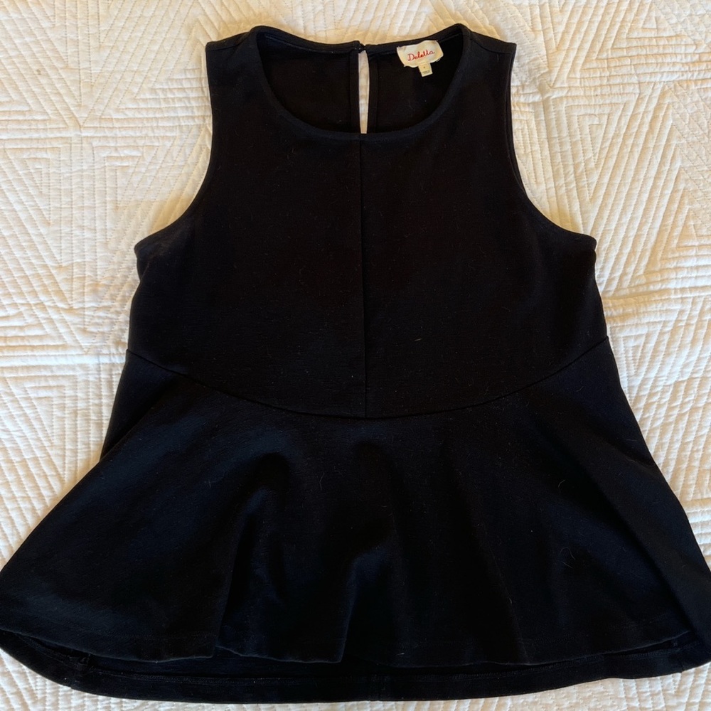 Black Anthropologie peplum top